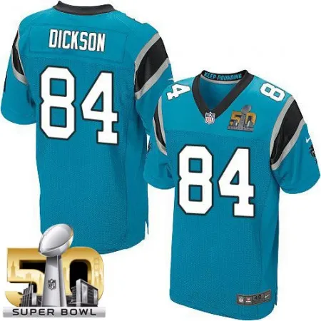 Panthers #84 Ed Dickson Blue Alternate Super Bowl 50 Men's Stitched NFL Elite Jersey