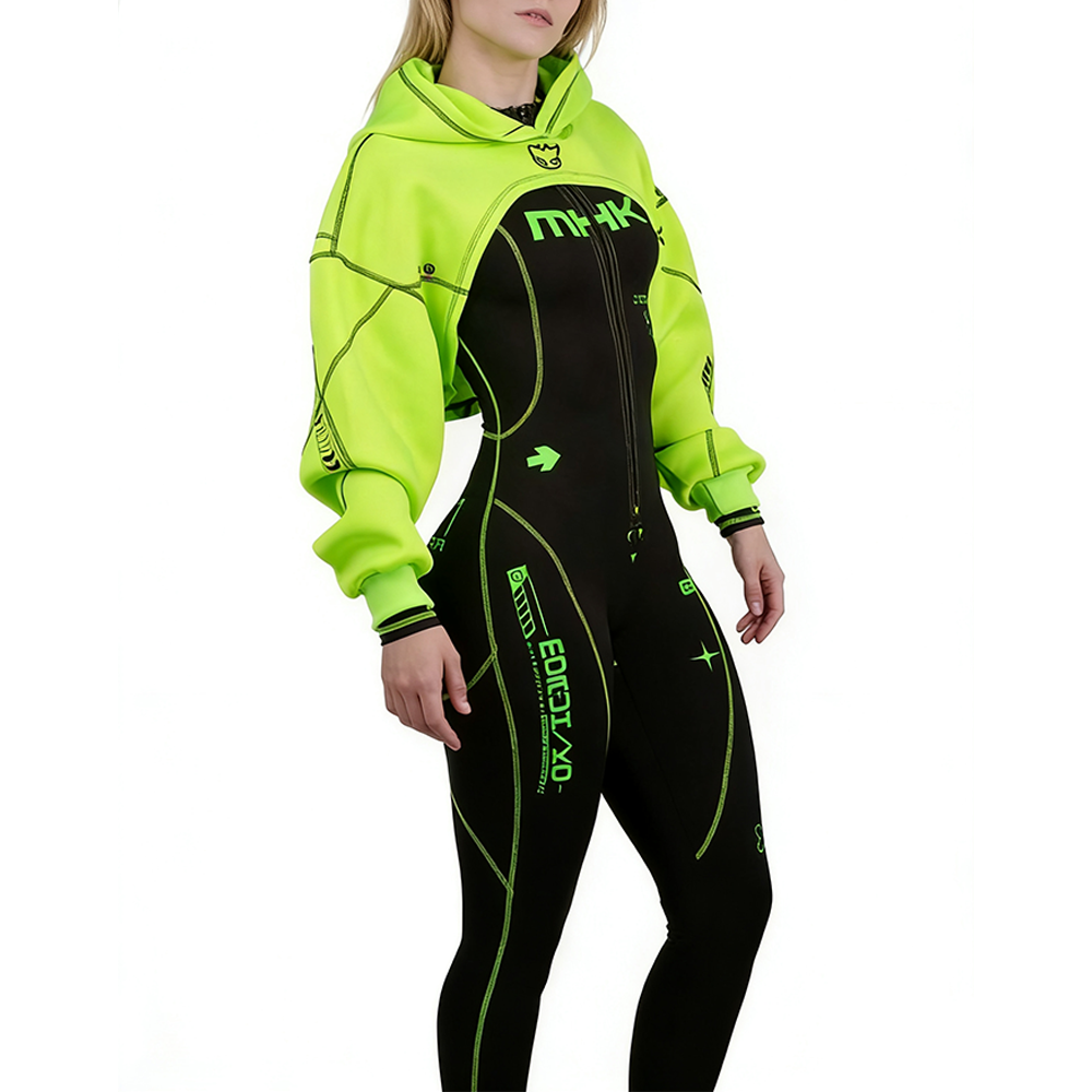 Cyberpunk Futuristic Mechanical Style Women's Sports Yoga Outfit Set