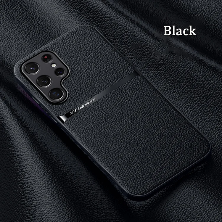 Magnetic Car Holder Leather Shockproof Phone Case For Samsung
