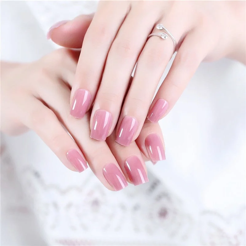 Wedding Beauty Fake Nails DIY Glitter Acrylic Full Cover Nail Art Tips with Glue Girls Shining Rhinestones Fashion False Nail-Nail Inspo