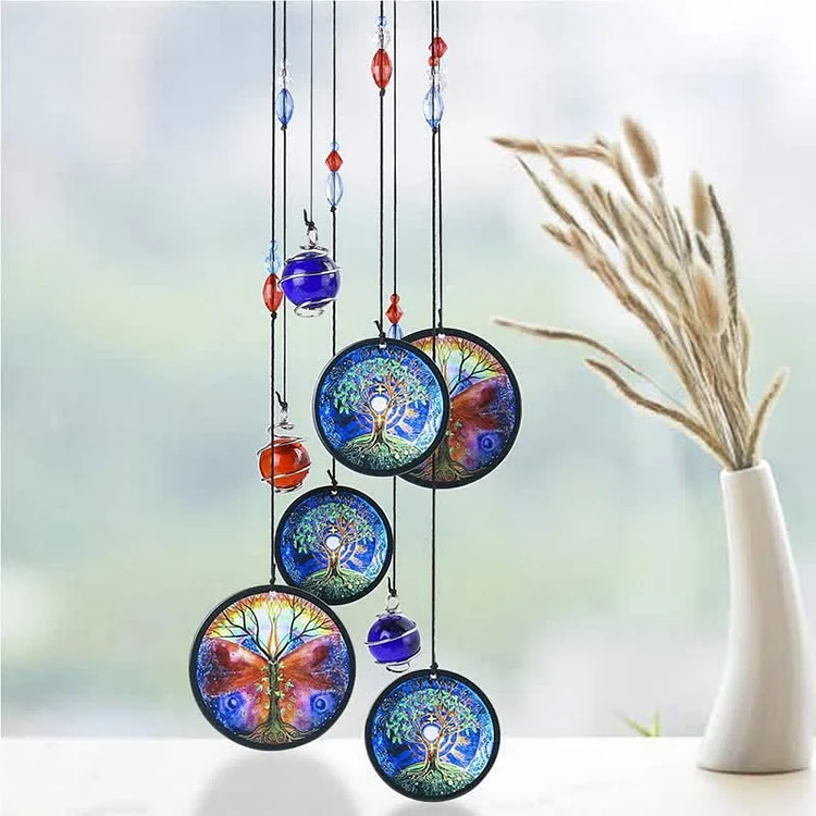 Tree of Life Butterfly Rainbow Wind Chime