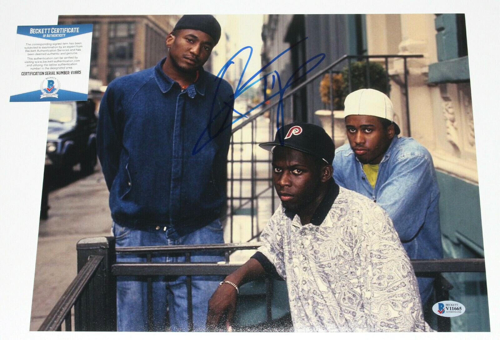 Q-TIP - A TRIBE CALLED QUEST - SIGNED 11x14 GROUP Photo Poster painting PROOF BECKETT COA BAS