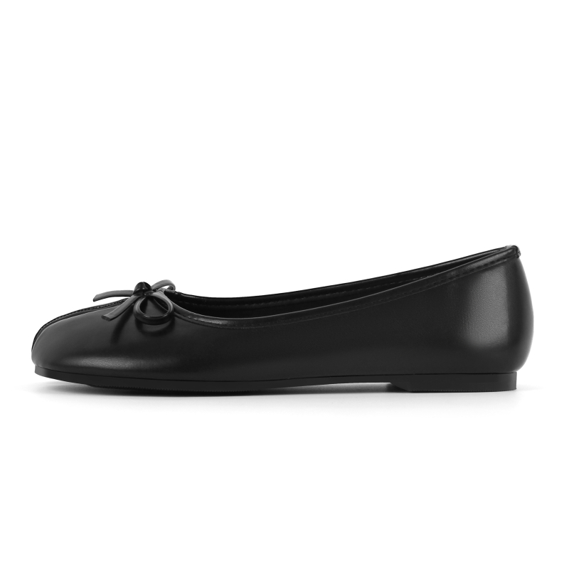 Chic Round-Toe Bow Tabi Ballet Flats