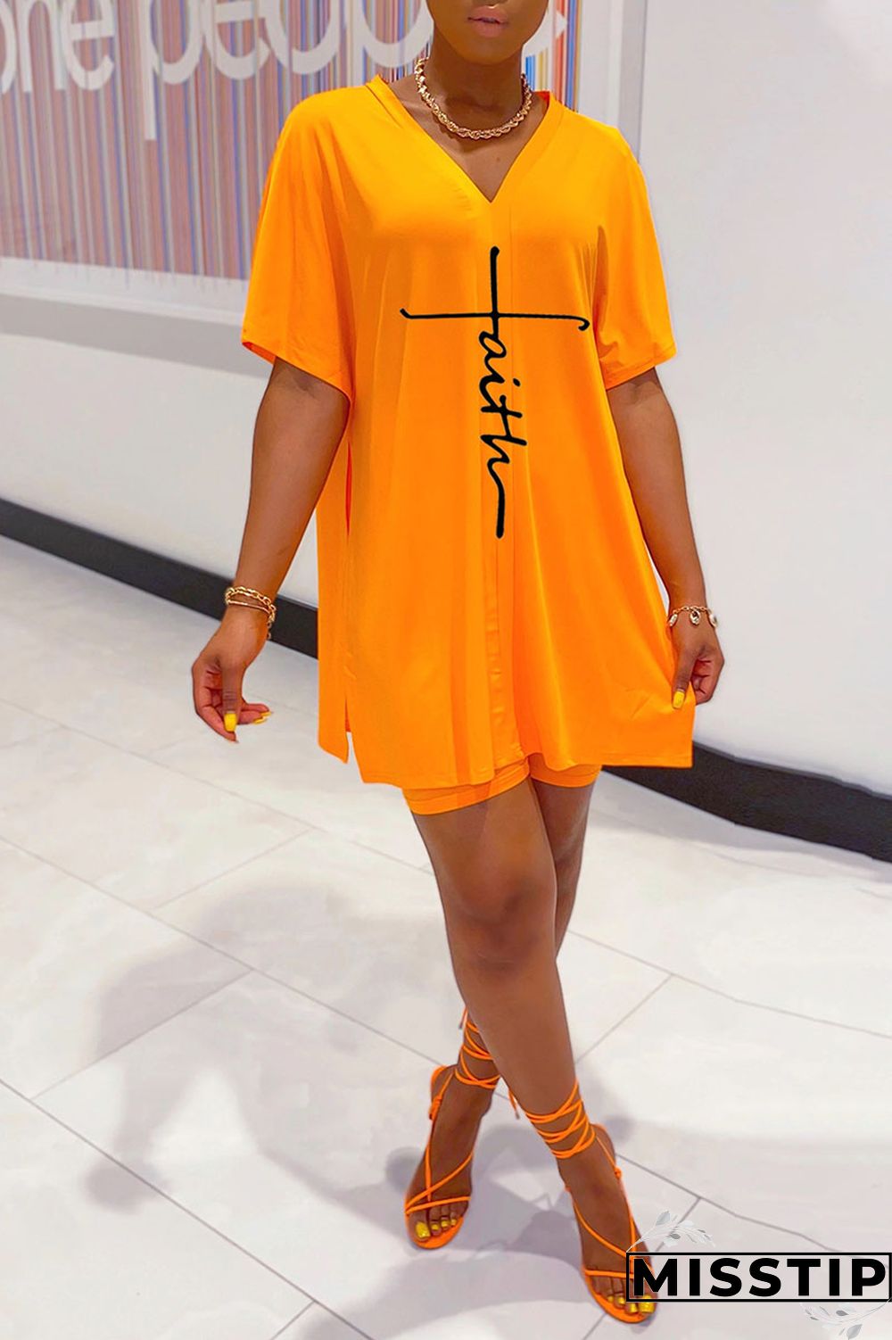 Burgundy Casual Print Patchwork V Neck Short Sleeve Two Pieces