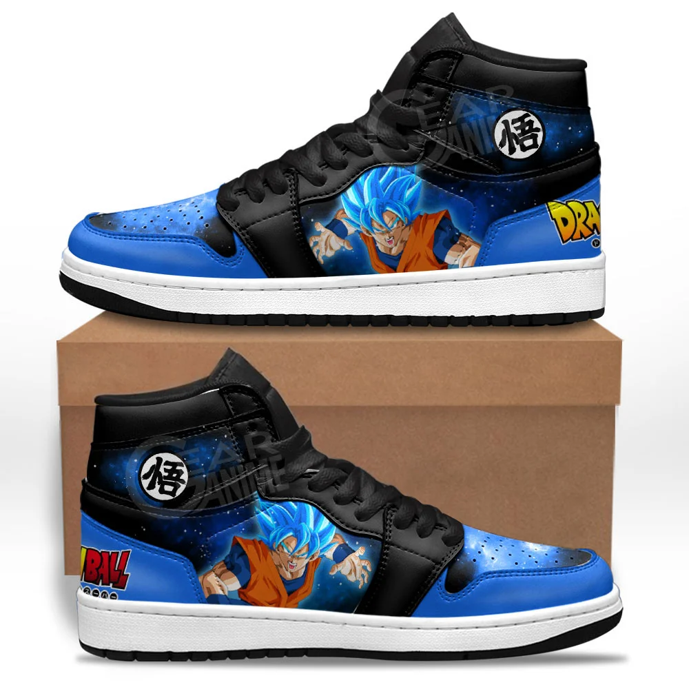 Goku Blue Sneakers Custom Dragon Ball Anime Shoes Mix Galaxy