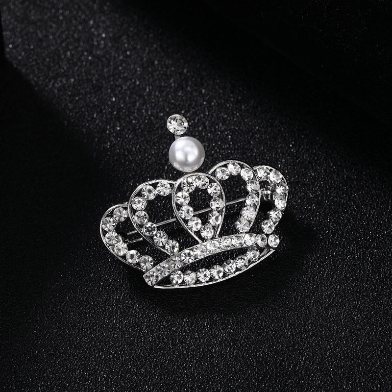 Minimalist Pin Crown Alloy Rhinestone Zircon Women’S Brooches