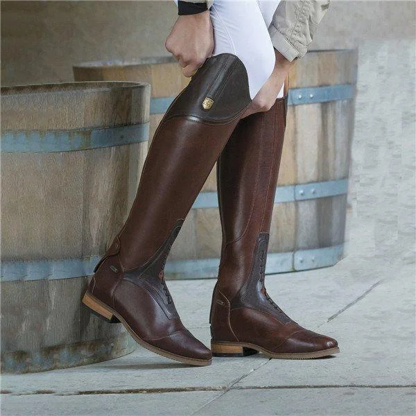Women Color-Block Riding Boots Low Heel PU Boots | IFYHOME
