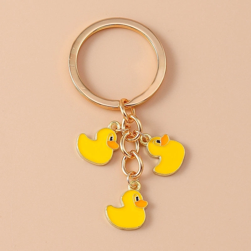 Cartoon Style Cute Commute Duck Alloy Keychain