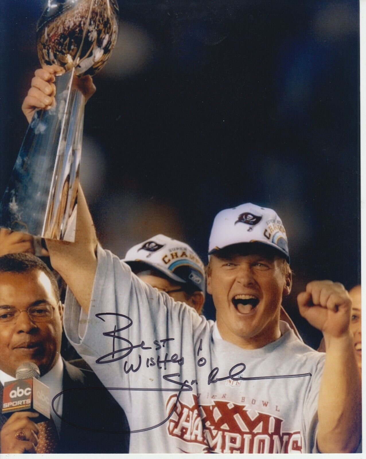 Jon Gruden 8x10 Signed Photo Poster painting w/ COA Tampa Bay Bucs #1