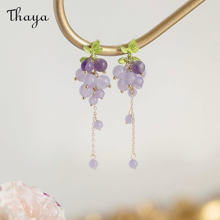 Thaya Grape Chain Earrings