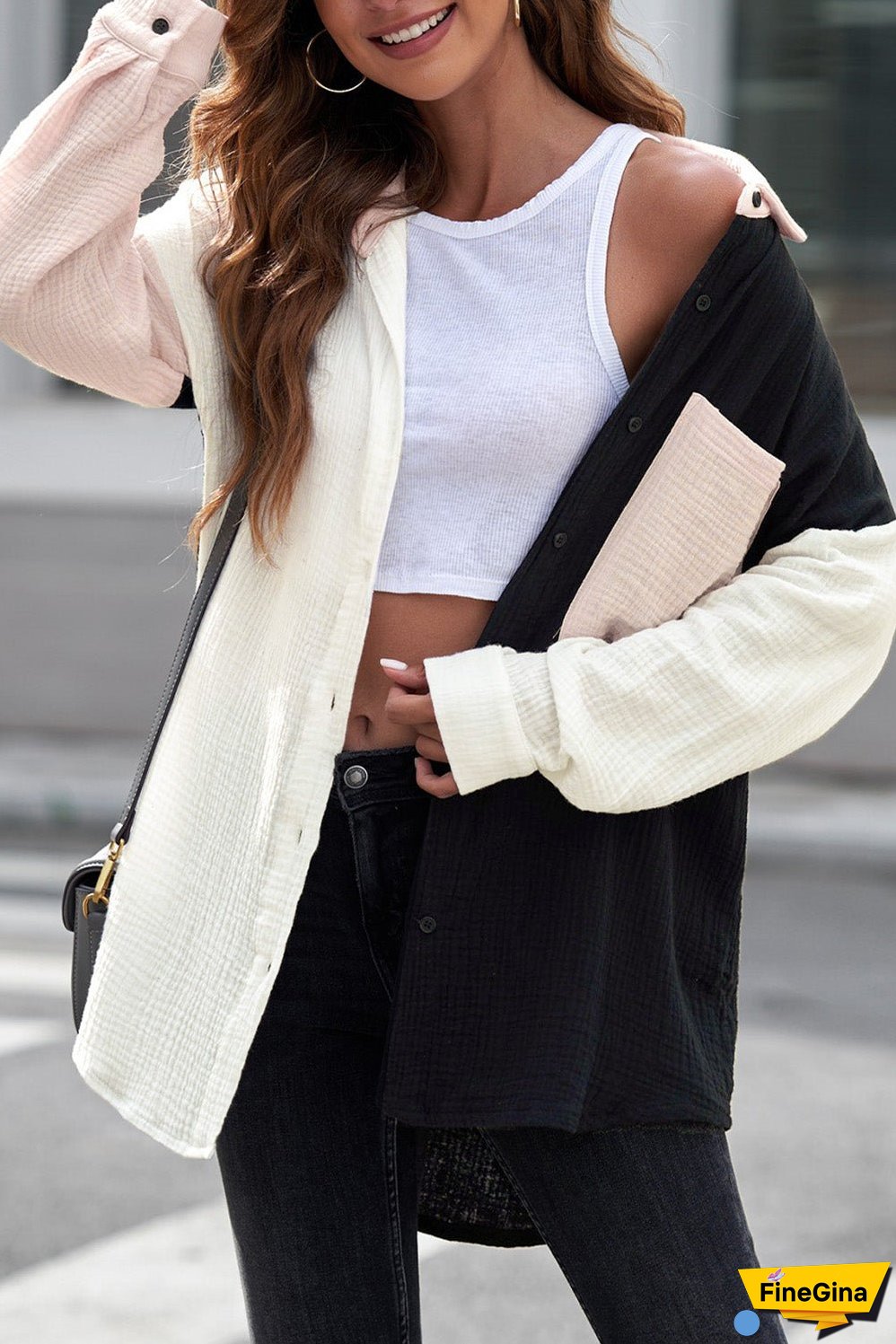 Linen Blend Shirt with Buttons