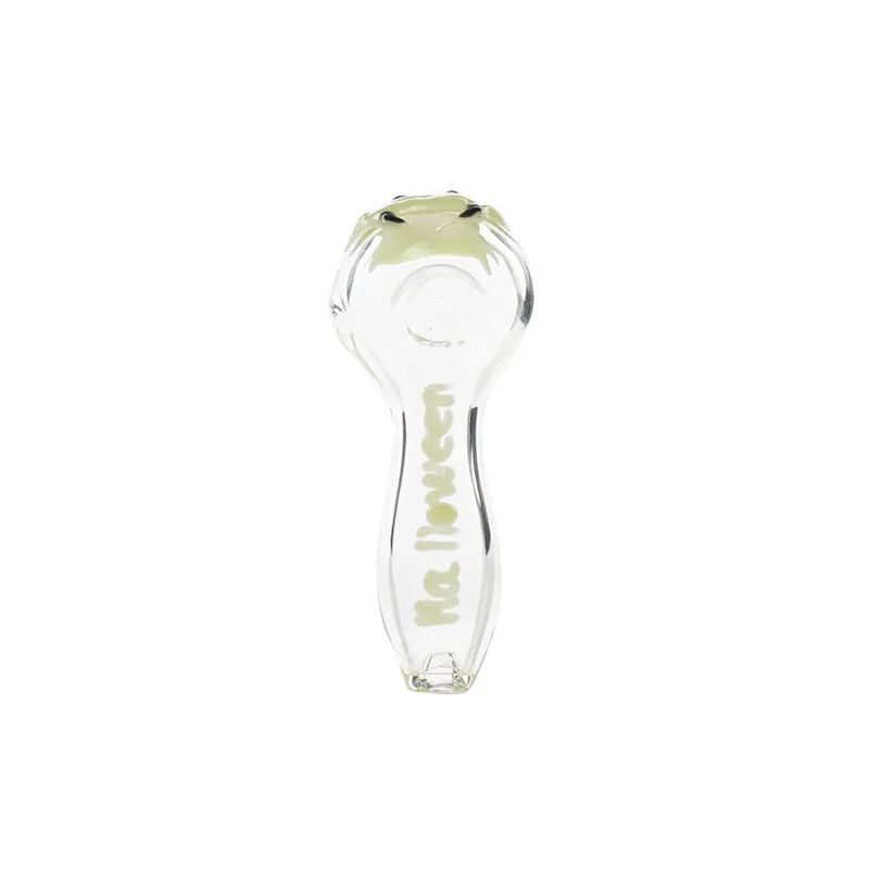 4" Clear glowing smoking hand pipe with different label