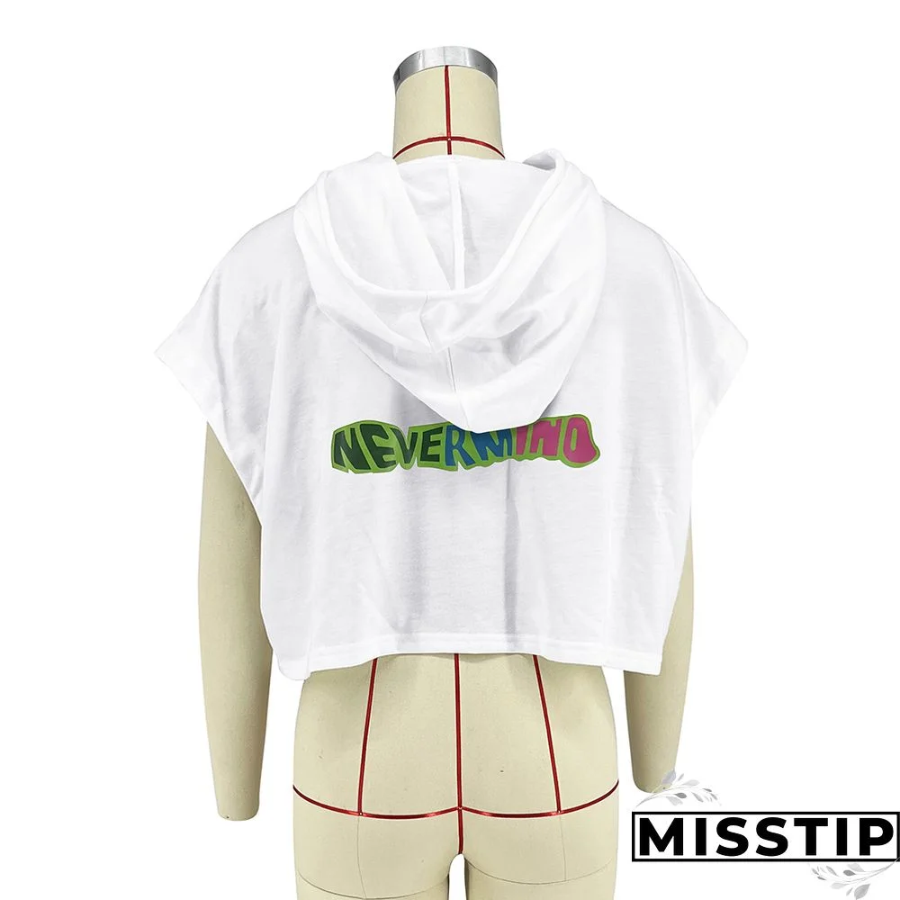 Summer Smiling face Printed Short Sleeve Hoodie T-shirt