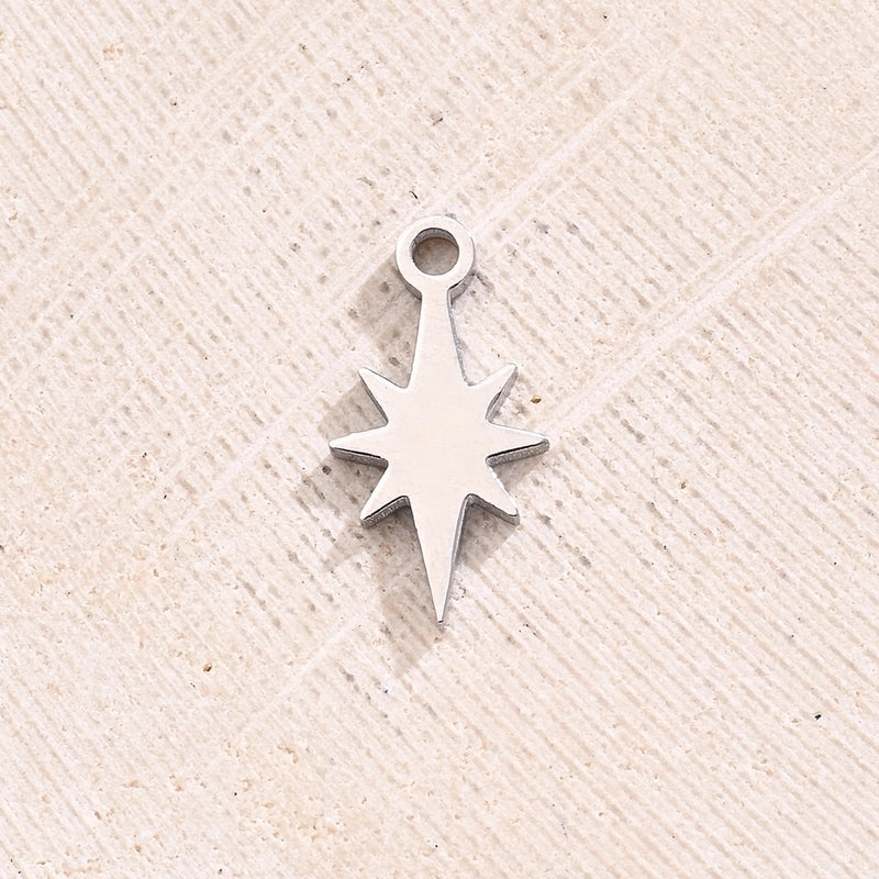 1 Piece 13x7mm 14x6mm 7×5.5mm Hole 1~1.9mm 304 Stainless Steel 18K Gold Plated Pentagram Heart Shape Key Polished Jewelry Accessories Pendant