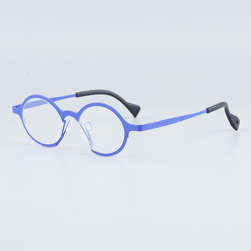 JAMES 6 Round Irregular Glasses Frames Men Pure Titanium Original Brand ...