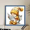 (Small Size)Gnome In The Toilet - 18CT Counted Cross Stitch - 25*25cm