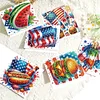 6Pcs Diamond Painting Independence Day Diamond Painting Greeting Card for Friends