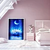 >SALE<5D DIY Diamond Painting Moon White Lotus Kits Full Round Drill Wall Decor Art