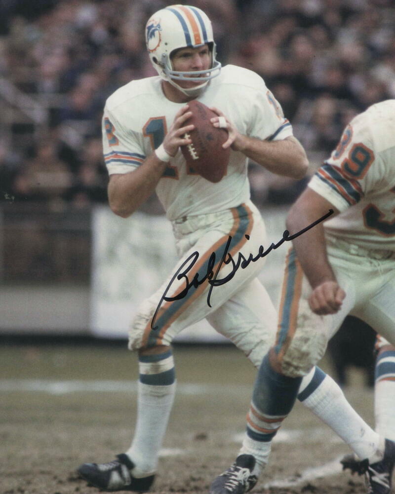 BOB GRIESE SIGNED AUTOGRAPH 8x10 Photo Poster painting - MIAMI DOLPHINS LEGEND, SB CHAMPION