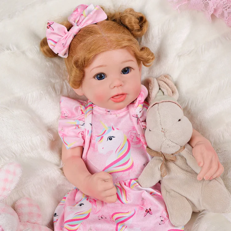 Babeside Stella 16'' Reborn Baby Doll Full Silicone Blue Eyes Adorable Baby Girl