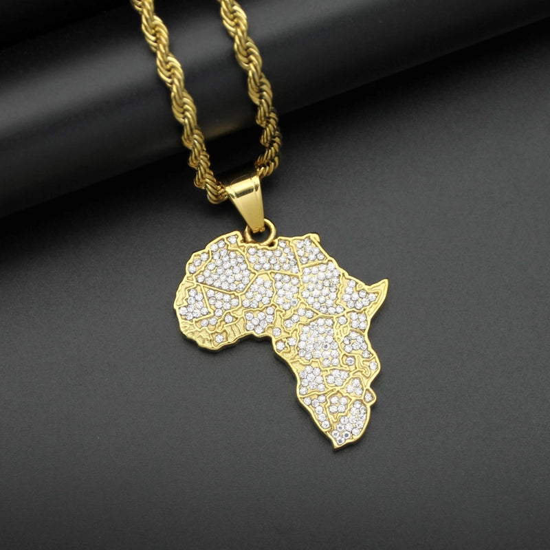 1 Piece Titanium Steel Map Of Africa Pendant
