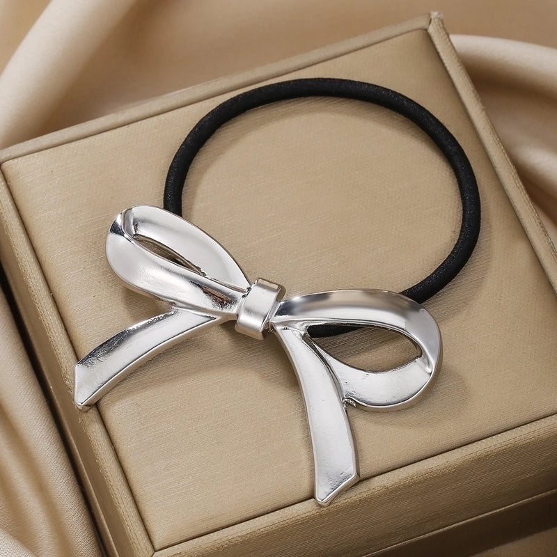 Women’s Elegant Streetwear Geometric Bow Knot Alloy Hair Tie