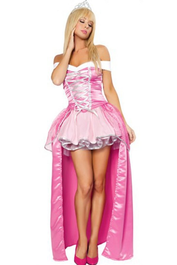 Pink Sweet Womens Snow White Halloween Fairytale Costume-elleschic