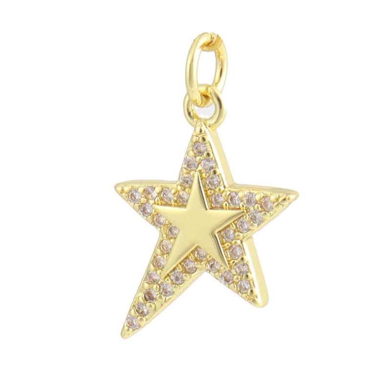 1 Piece 12 * 18mm Copper Zircon Star Heart Shape Eye Pendant Jewelry Accessories