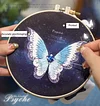 3D DIY Bead Embroidery Butterfly With Frame Home Decor Gift Tabletop Display Kit(Include Embroidery Hoop)
