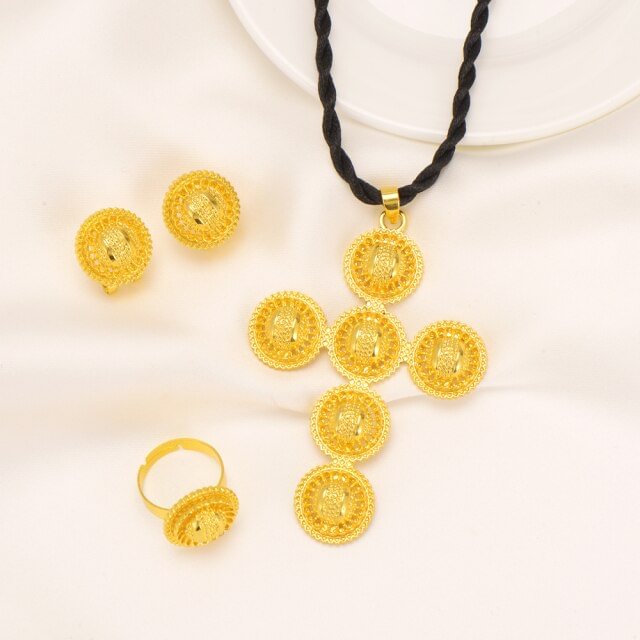 YOY-Ethiopian Traditiona cross Jewelry set