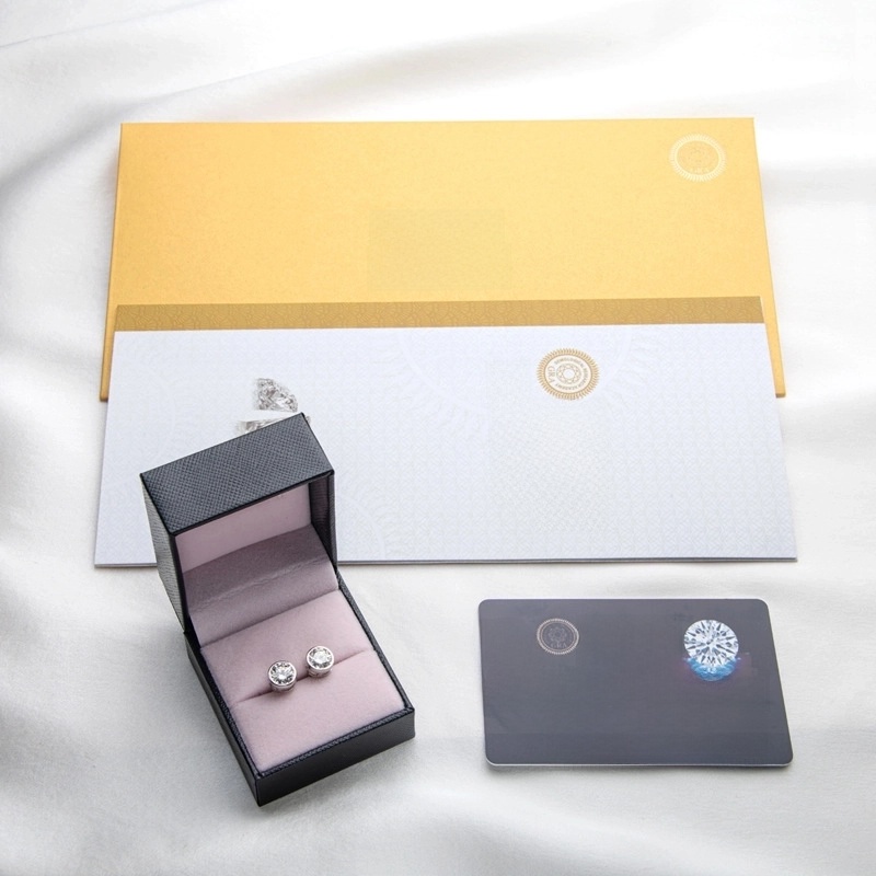 1 Pair 925 Sterling Silver Moissanite GRA Certificate Geometric Ear Studs