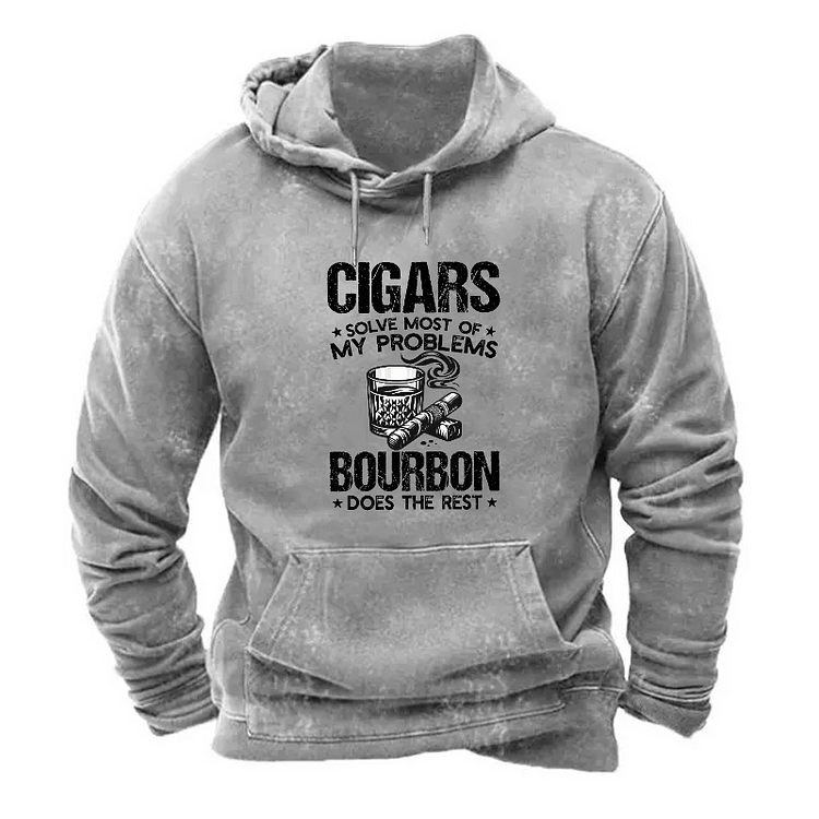 Cigars Solve Most Of My Problems Bourbon Does The Rest Hoodie