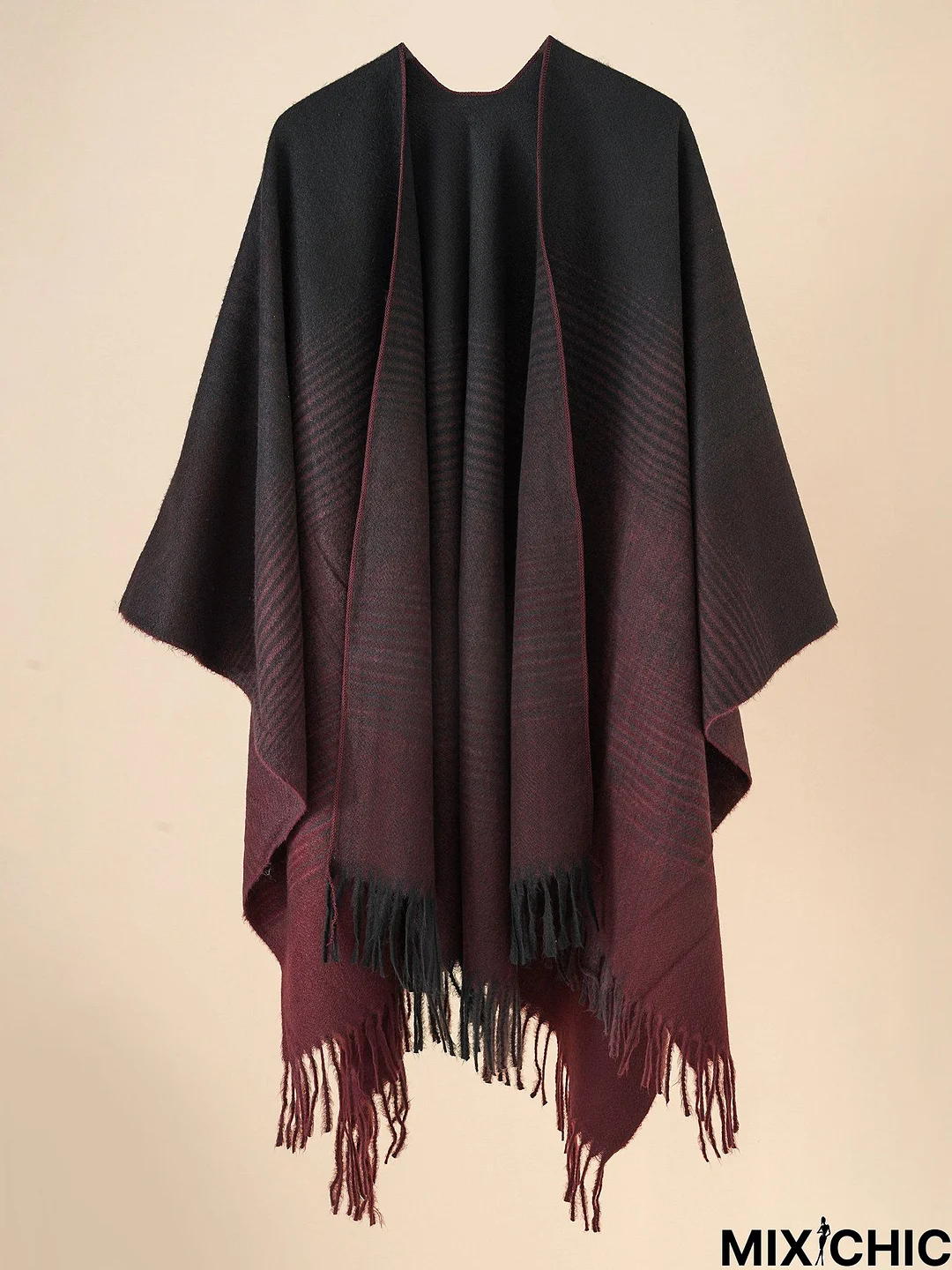 Home Outdoor Casual Gradient Color Striped Pattern Shawl Scarf Autumn Winter Warm Accessories