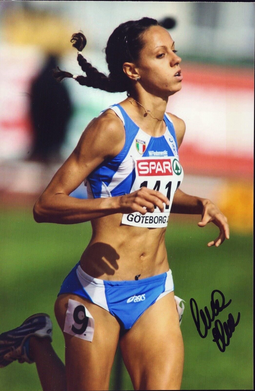 Elisa Cusma Piccione OLYMPIA 2008 Athletics Photo Poster painting Orig. Signed (Flo-8122