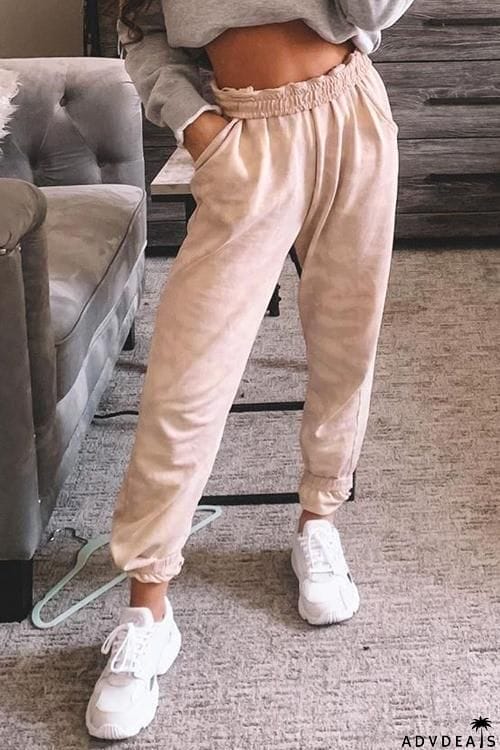 Solid Elastic Joggers