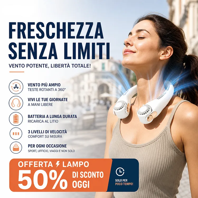 🔇🚨 Tempo Limitato | Ventilatore Raffreddante Collo Senza Rumore -50%