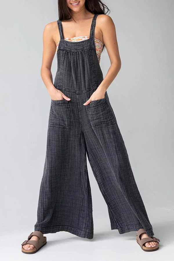 Dakota Tie Overall - Washed Black