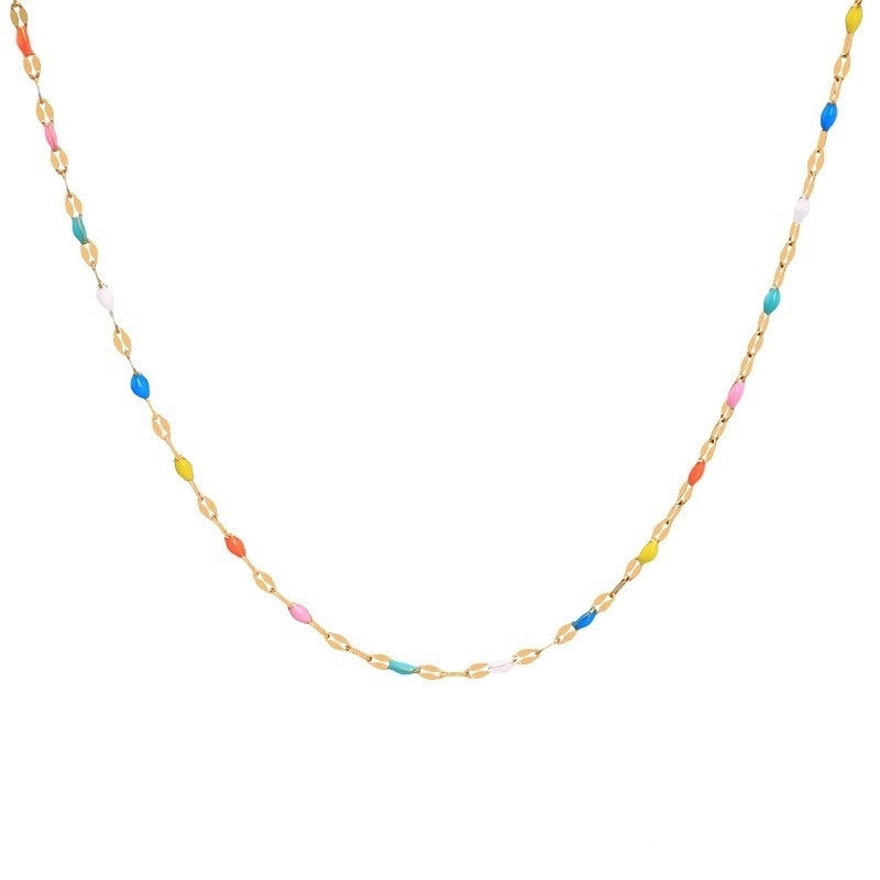 2 Pieces Pastoral Minimalist Geometric 304 Stainless Steel Enamel Bracelets Anklet