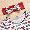 Baby Kid Girl Valentine's Day Love Letter Print 3 Pcs Sets
