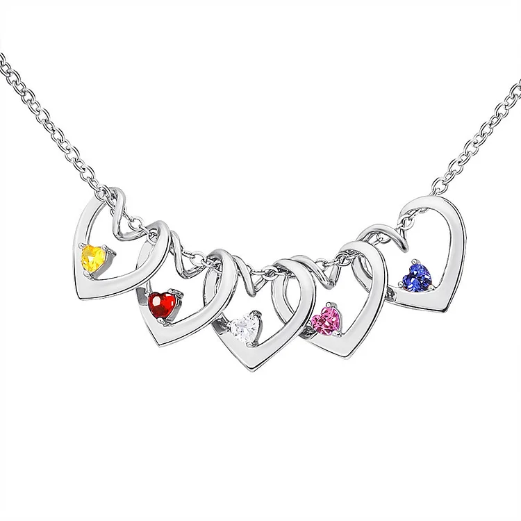 Custom Twisted Chain Diamond Peach Heart Pendant Necklace