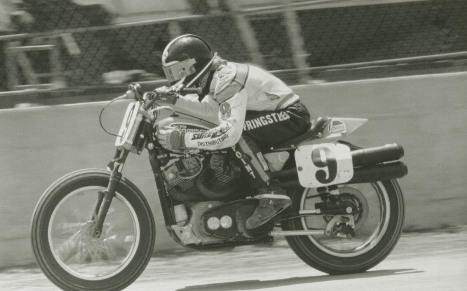 HARLEY DAVIDSON XR-750 8X10 Photo Poster painting FLAT TRACK RACING JAY SPRINGSTEEN XR750