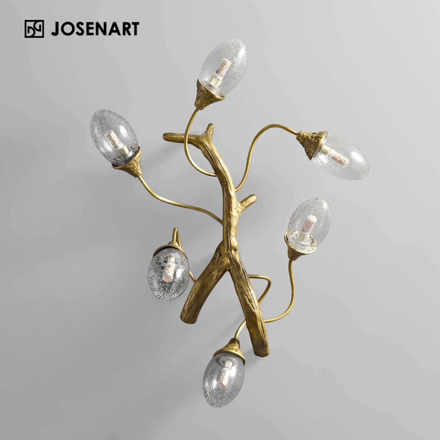 Branch & Crystal Leaf Sconce JOSENART Josenart