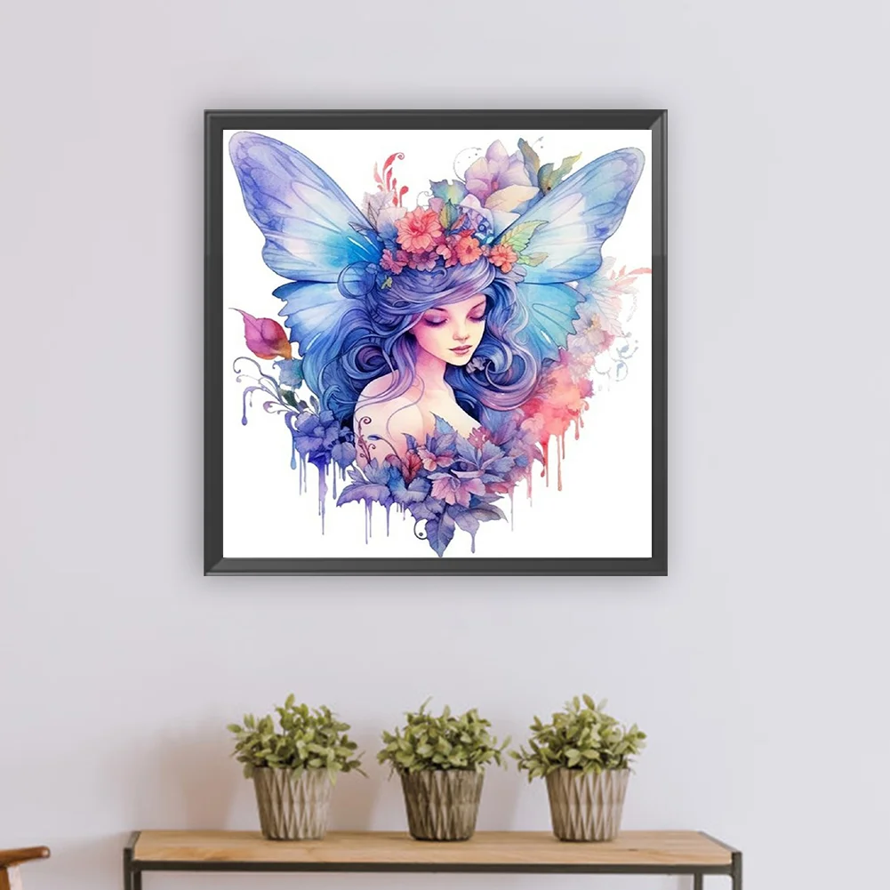 Diamond Painting - Full Round Drill - Butterfly Fairy(Canvas|30*30cm)