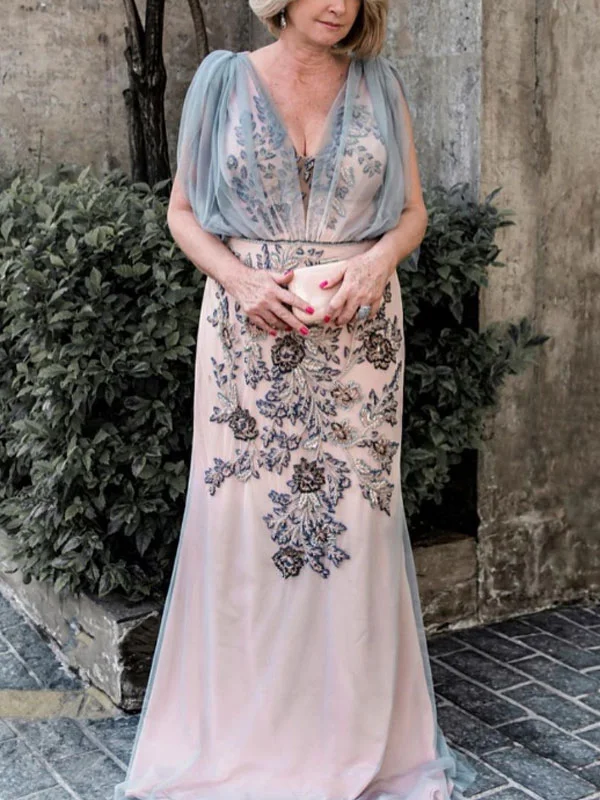 Mesh Patchwork Embroidered Women's Dress