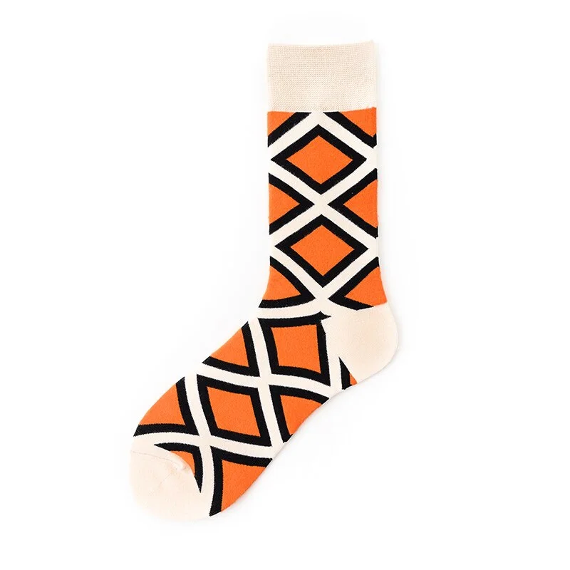 Novelty Funny Men Graphic Socks Combed Cotton Oil Painting Colorful Cartoon Funny Retro Sock Autumn Winter Christmas Gift Unisex