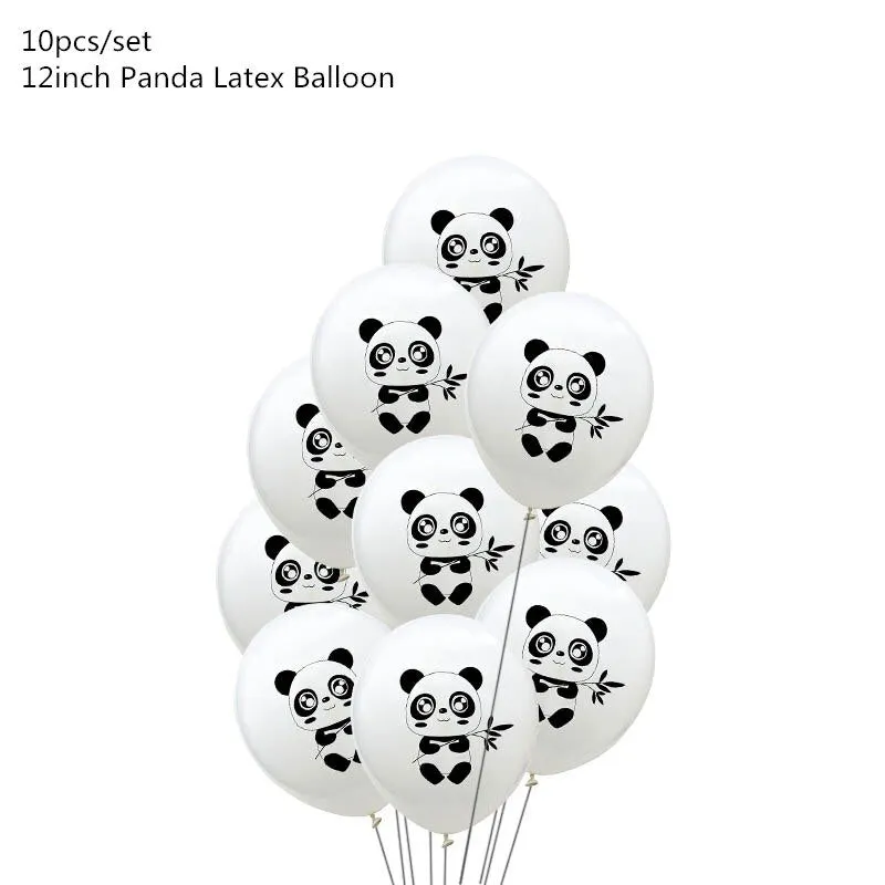 Cartoon Panda Theme Birthday Party Decorations Disposable Tableware Sets Plate Napkin Panda Party Balloon Baby Shower Favors