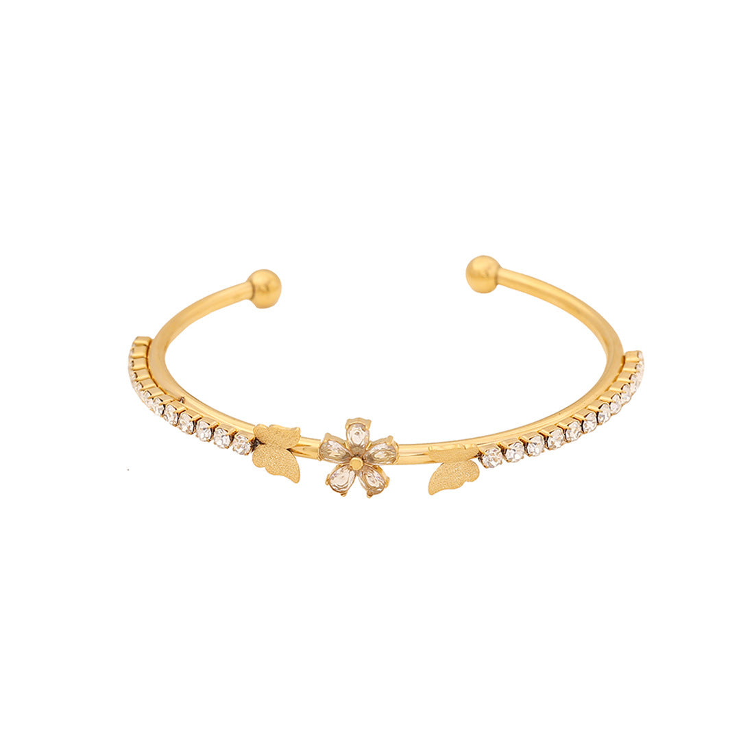 Fashion Flower Stainless Steel Electroplating Bangles