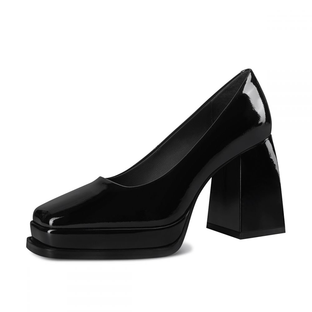 Designer Heels Latest Chunky Heels Black Pumps With Platform Nicepairs