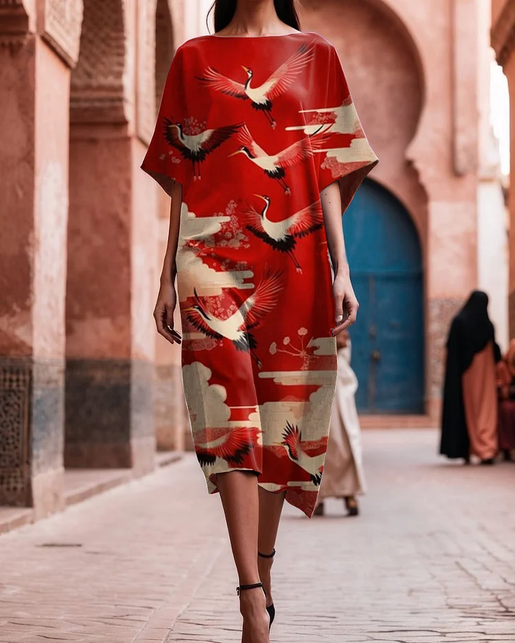 Women's Elegant Printed Loose Dress