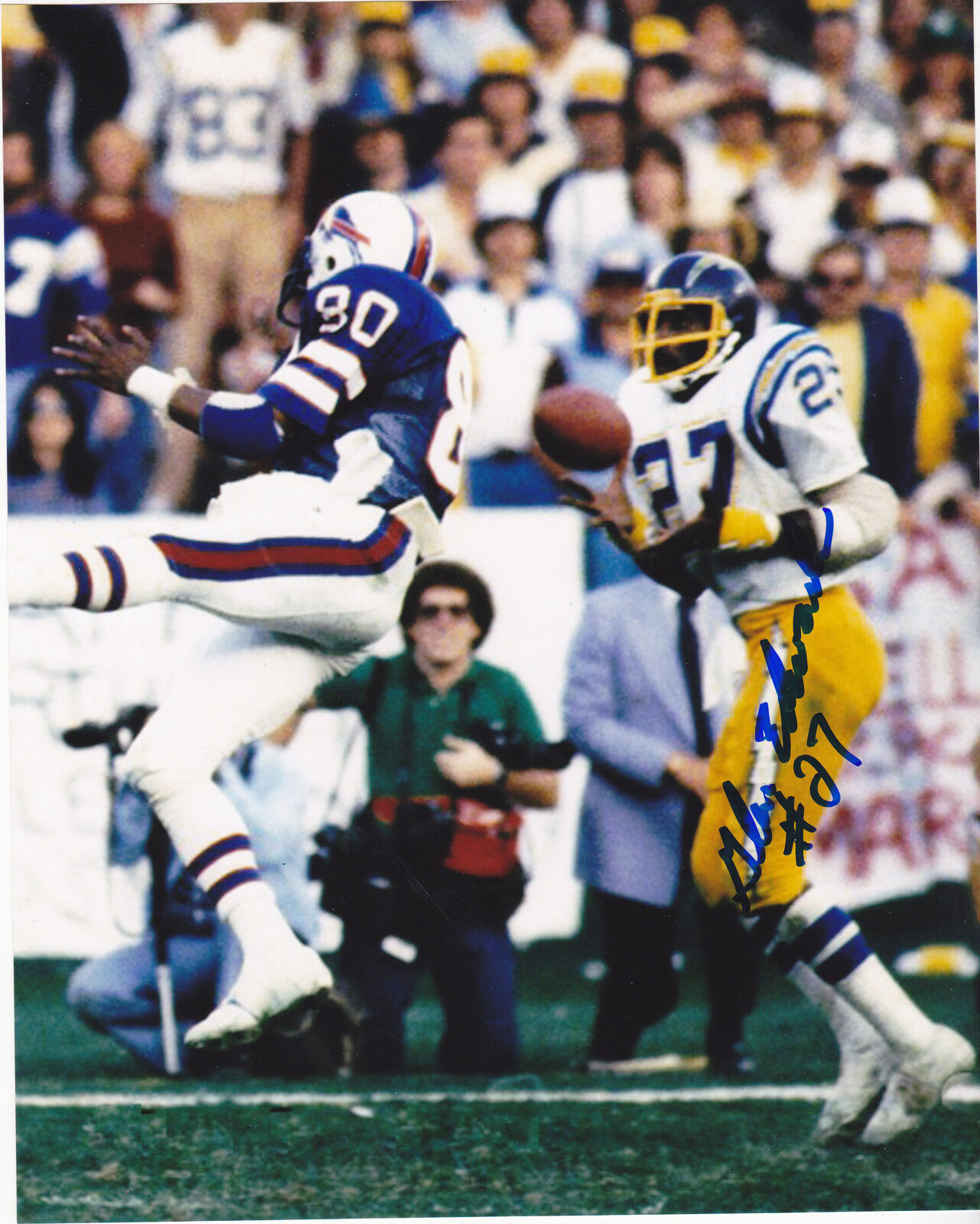 GLEN EDWARDS SAN DIEGO CHARGERS ACTION SIGNED 8x10